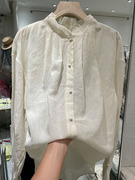 2023秋季气质立领雪纺衬衫，女长袖设计感小众减龄气质百搭上衣