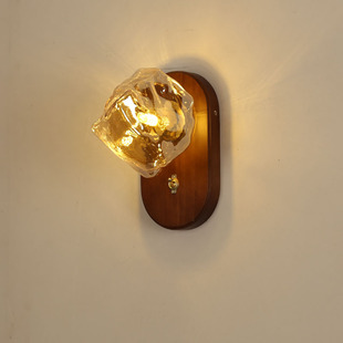 日式复古设计师冰块壁灯简约客厅背景墙灯饰极简主卧室床头氛围灯