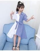 女童春夏短袖连衣裙2023韩版学生，中大童洋气时尚公主裙亲子装