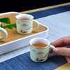 带把茶杯套装6只家用手柄防烫待客陶瓷品茗杯创意喝茶单杯小茶碗