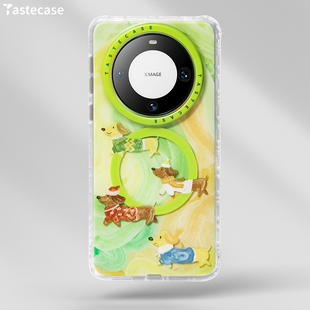 Tastecase牛油果绿腊肠狗磁吸手机壳适用于华为Mate60Pro原创可爱Mate60Pro+卡通小众防摔磨砂保护壳