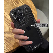 带防尘网气囊简约透明苹果15手机壳iphone14promax保护套13pro硅胶防摔plus加厚12小众11高级感透黑色por女款