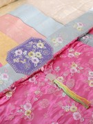 韩国民俗四季用高端家纺四件套，贡缎床裙丝绸4件套床盖款床上用i.