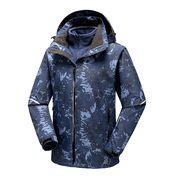 登山服两件套冬季三合一透气加厚保暖防水迷彩冲锋衣，男女抓绒内胆
