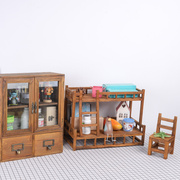 zakka木质桌面创意迷你家居三件套 摆件首饰甜品收纳摆件拍照道具