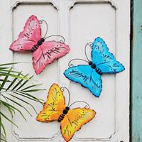 花户外园装饰挂件蝴蝶院子，墙面室外露台，庭院阳台布置铁艺壁挂壁饰