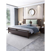 新中式床实木轻奢软包床现代简约1.51.8米主卧双人大床工