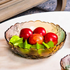 普瑞凯特琉璃玻璃水果盘果斗果碗干果盘小吃盘，玫瑰款时尚家居摆件
