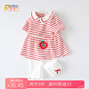 小女童宝宝夏装，0-1-3岁婴幼儿公主短袖套装，薄款条纹洋气婴儿衣服2