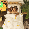 snurk香蕉猴全棉纯棉儿童床上用品，三件套女孩被枕套幼儿园春夏季