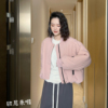 韩版糖果色宽松休闲棉衣外套，2023冬季圆领，保暖棉服女短款棒球服女