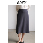 shallowstreams秋冬时髦h型，高腰通勤气质过膝半身裙女中长裙