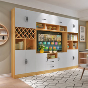 定制实木电视柜一体，组合客厅多功能酒柜储物柜，简约小户型书架背景