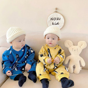 婴儿针织毛线爬服韩版童装婴童连体衣宝宝春装连身衣长袖哈衣毛衣