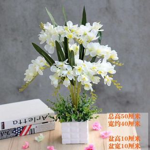 仿真花蝴蝶兰套装香雪兰假花客厅室内装饰摆件，塑料花绢花盆景摆设