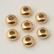 3-8mm纯铜真空镀金24k算盘，珠隔珠隔片散珠子饰品配件diy手链材料