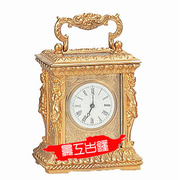钟表 欧式钟表 机械座钟 古典 欧式小型錾刻镀金皮套钟