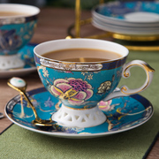 骨瓷咖啡杯碟套装礼盒装，家用欧式奢华英式下午茶，陶瓷杯子茶具套装
