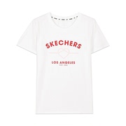 Skechers斯凯奇春夏女针织短袖休闲时尚运动舒适百搭T恤L221W004