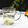 绿茶杯纯色耐热水杯高硼硅玻璃杯无色透明中式泡茶杯日常送礼圆形