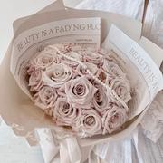 毕业情人节卡布奇诺玫瑰碎冰蓝33枝红玫瑰送女友生日告白求婚花束