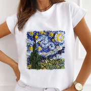 3D Floral Rose T Shirt 夏季优雅玫瑰花鲜花印花女士短袖创意T恤