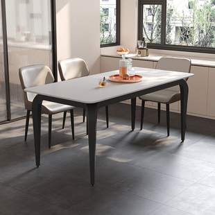 意式极简岩板餐桌椅，组合长方形简约现代北欧小户型家用饭桌经济型