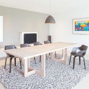 设计师创意个性全实木桌子，图书馆长条桌办公长桌，洽谈会议桌椅组合