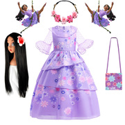 魔法满屋裙子紫色公主裙，女童连衣裙encanto米拉贝尔，cosplay表演服