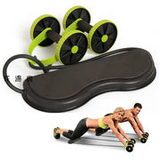 回弹健腹轮家用腹肌轮健身轮滚轮拉力绳多功能绿色功能绿色
