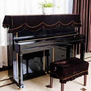 金丝绒钢琴半披 镶边布艺钢琴半罩 钢琴罩防尘罩盖布i.