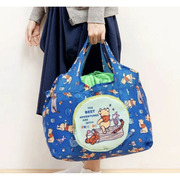日本维尼熊大容量折叠购物袋，抽绳收纳单肩包环保，袋卡通野餐包