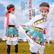 藏族舞蹈演出服装，女少数民族服装儿童，男孩服饰西藏表演服