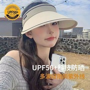 A拍一发五空顶遮阳帽女夏季防晒帽遮脸防紫外线骑车防吹翻