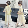 女童汉服连衣裙2024夏季新中式，女大童夏装儿童国风套装唐装。