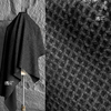 黑色方格子提花立体重肌理布料高档包包裙子外套服装设计师面料
