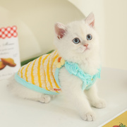 猫咪衣服夏季防掉毛布偶，猫猫春秋小猫夏天吊带，幼猫宠物薄款猫背心