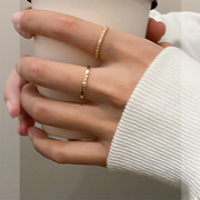 精致微镶锆石戒指女冷淡风叠戴时尚个性指环小众设计高级感食指戒