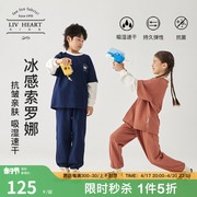 日本LIVHEART儿童休闲运动套装女大童2024男童女童两件套春秋