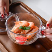 泡面碗钢化玻璃碗单个饭碗汤碗，带盖带把水果，沙拉碗家用拉面碗餐具