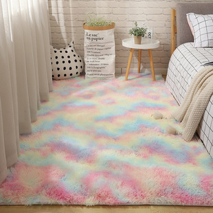 长毛地毯卧室大面积满铺客厅茶几，床边毯少女房间网红同款毛毯地垫