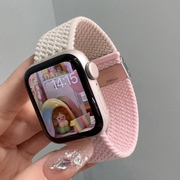 iwujiao适用苹果手表表带appleiwatchs987543216se38mm44mm41mm4045mm编织尼龙ultra49mm