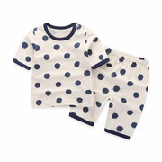 夏季男女宝宝内衣套装薄款半袖竹纤维中小儿童睡衣婴儿空调服
