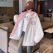 工装加绒加厚风衣外套女秋冬季2023学生大童棒球服羊羔毛棉服