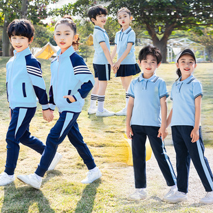 中小学生校服2022班服套装，短袖裙子幼儿园园，服春秋三件套