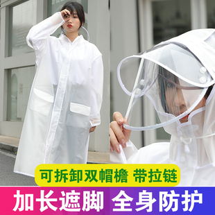 雨衣女长款全身透明防护单人成人，加厚加大徒步包边时尚雨披防雨服