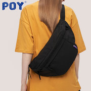 poy斜挎包女帆布包腰包，大容量包包机能男胸包潮，小众百搭休闲挎包