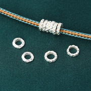 s925纯银6mm素银盘缠，隔片隔珠手工银，diy串珠编绳闭口圈银环配件