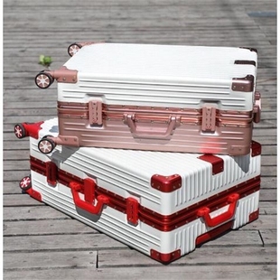行李箱女学生韩版子母箱，潮流拉杆箱ins旅行密码箱子大容量铝框男