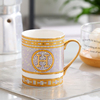 外贸出口欧式骨瓷马克杯英式陶瓷水杯轻奢下午红茶杯咖啡杯送勺子